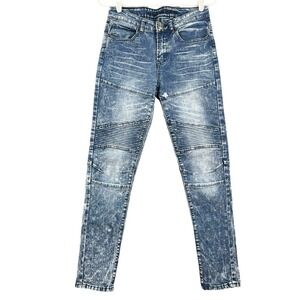 RUE 21 PREMIUM Women's Skinny Blue Denim Jeans Size 28/30 Stretch Mid Rise